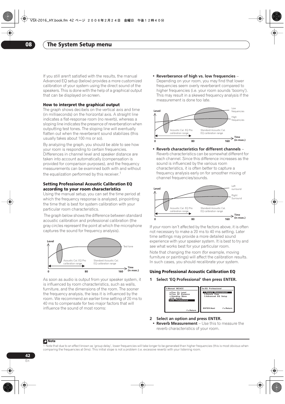 The system setup menu 08 | Pioneer VSX-2016AV User Manual | Page 42 / 79