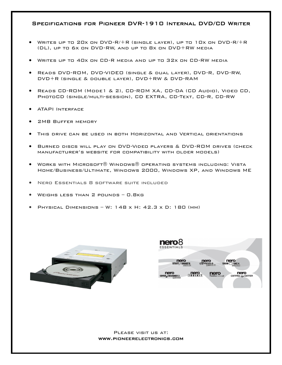 Pioneer DVR-1910 User Manual | Page 2 / 2