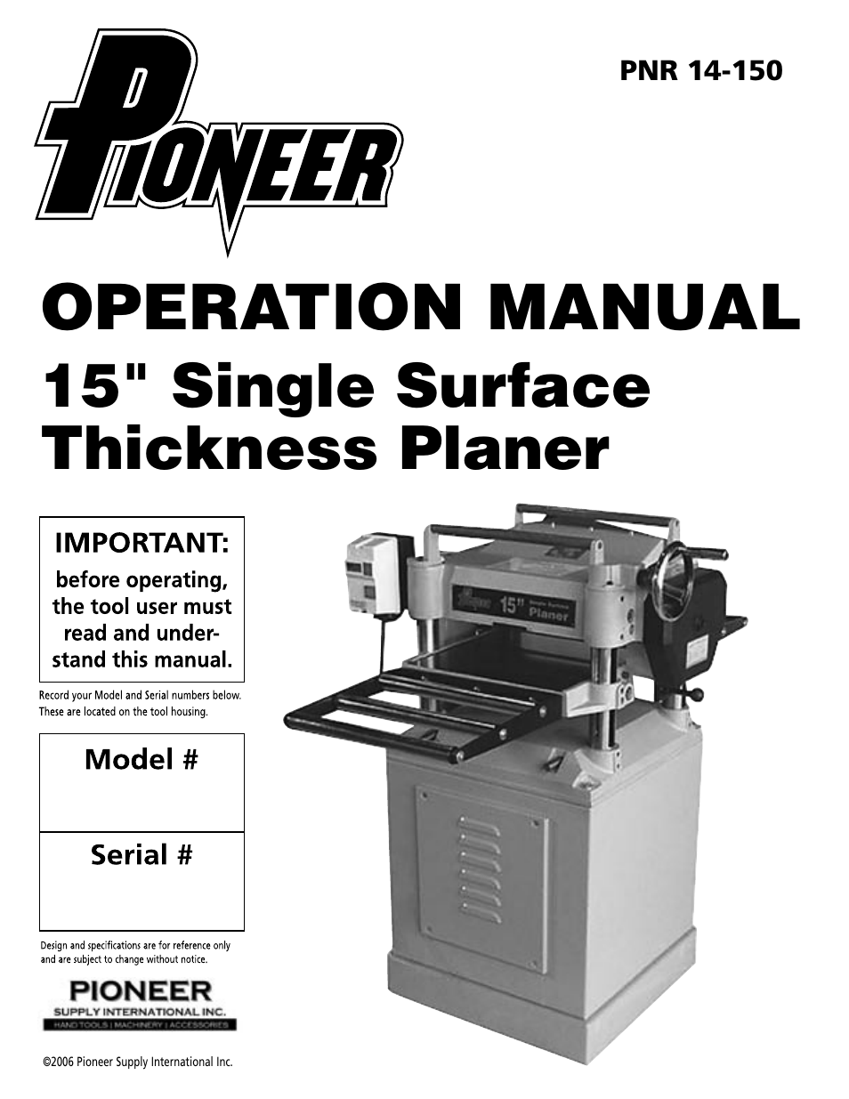 Pioneer PNR 14-150 User Manual | 31 pages