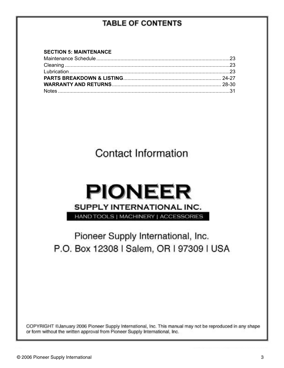 Pioneer PNR 14-150 User Manual | Page 3 / 31