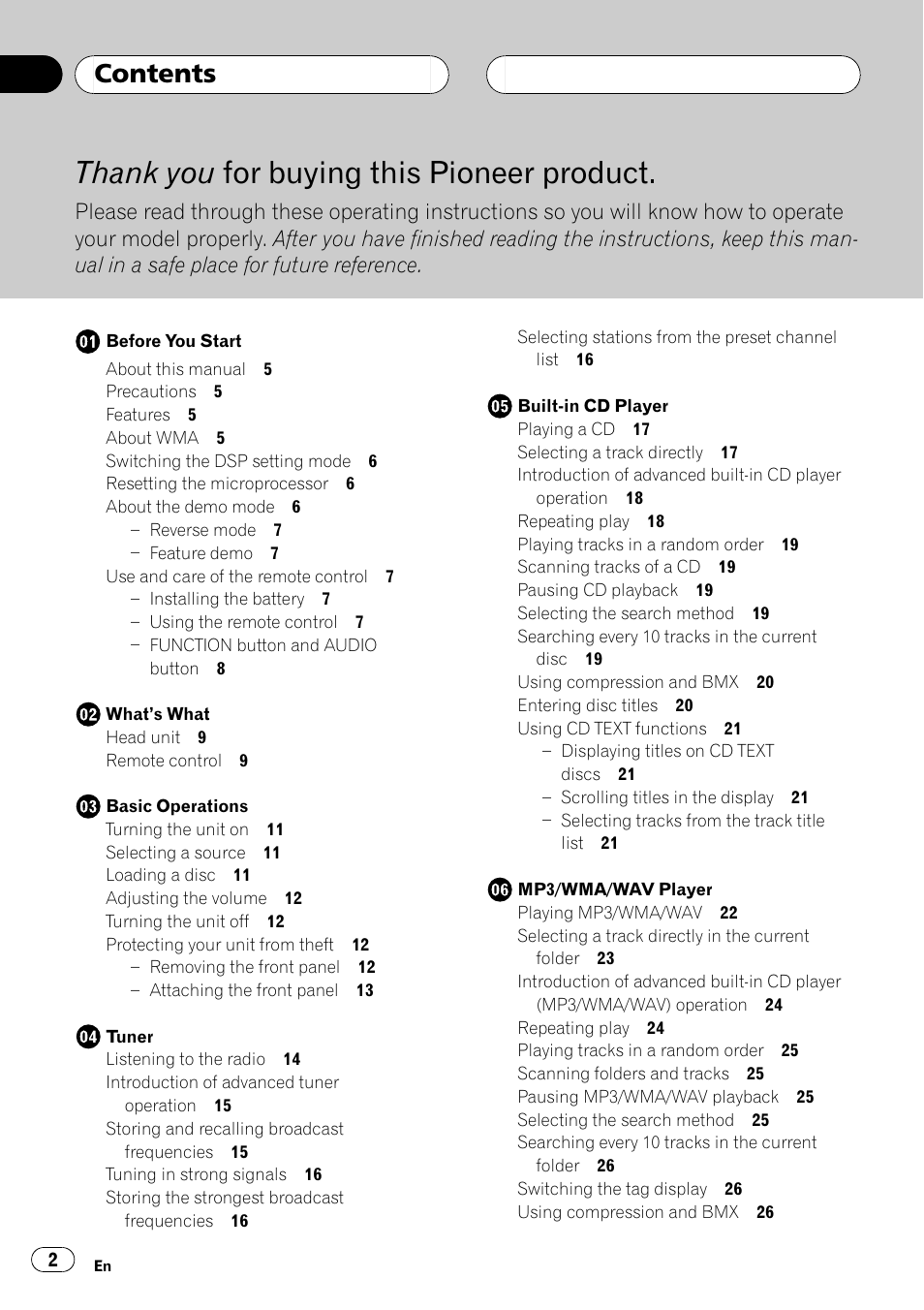 Pioneer SUPER TUNERIII DEH-P8650MP User Manual | Page 2 / 154