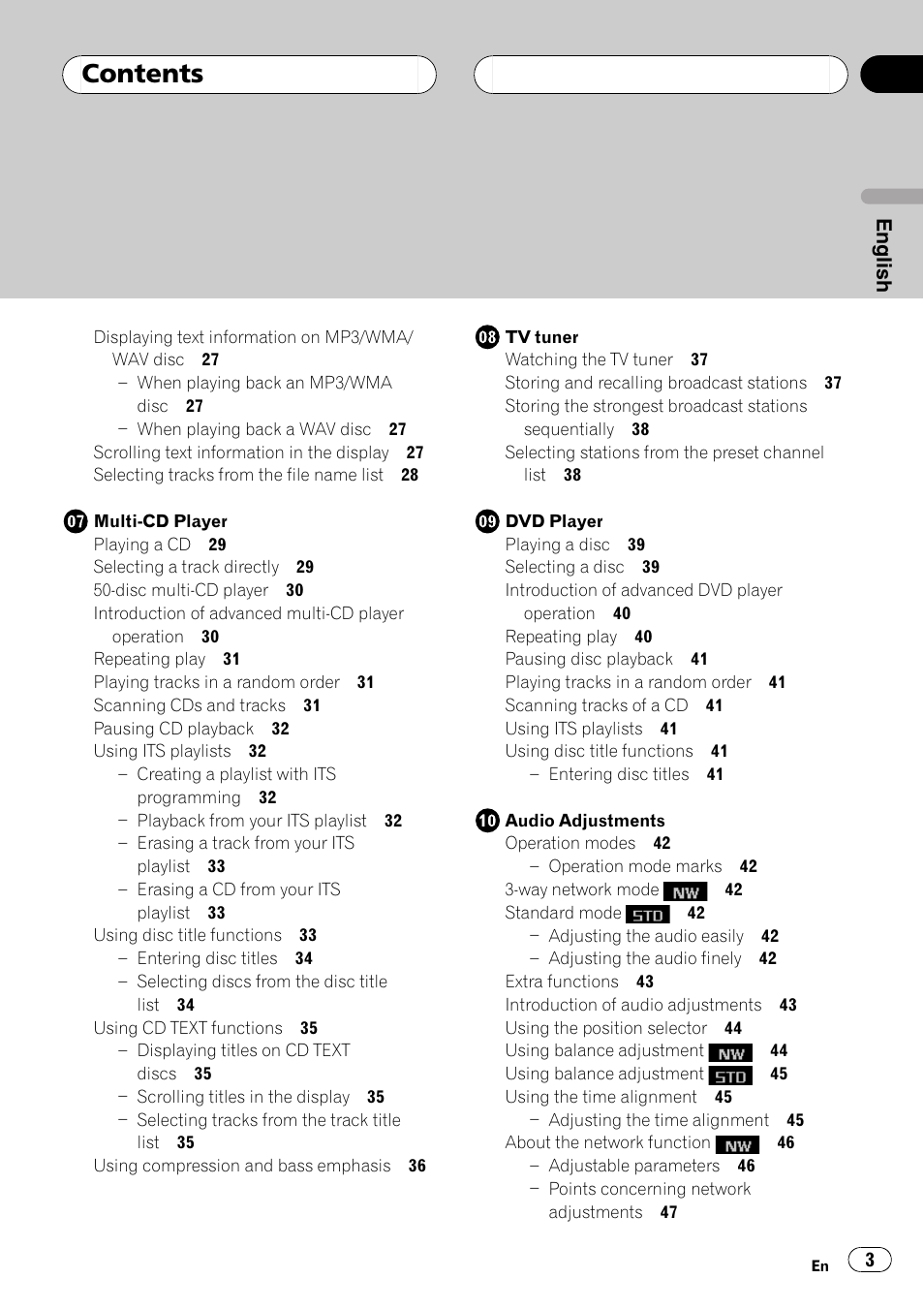 Pioneer SUPER TUNERIII DEH-P8650MP User Manual | Page 3 / 154