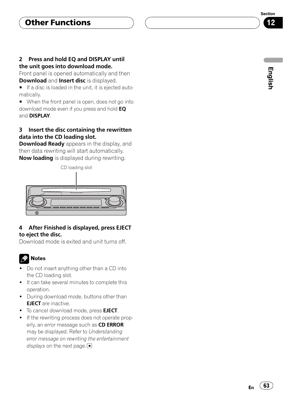 Other functions | Pioneer SUPER TUNERIII DEH-P8650MP User Manual | Page 63 / 154