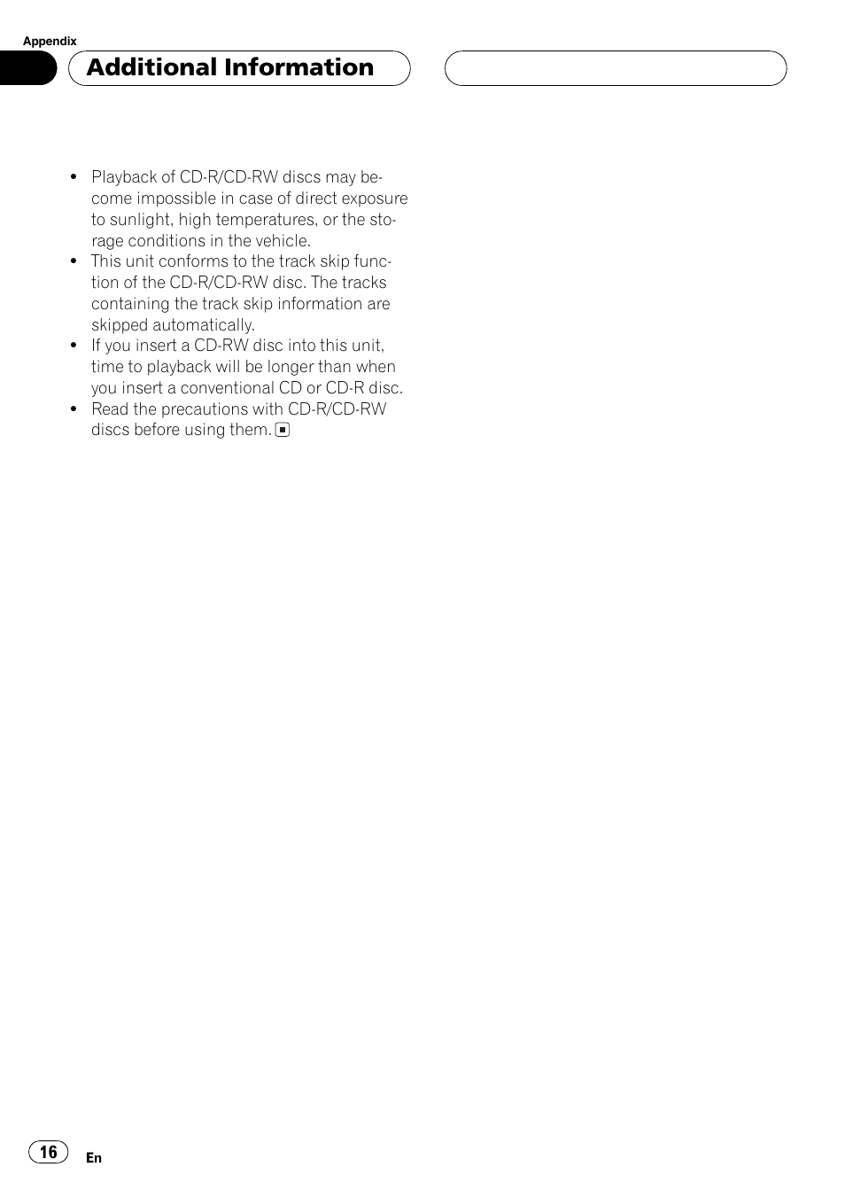 Additional information | Pioneer DEH-2700 User Manual | Page 16 / 51