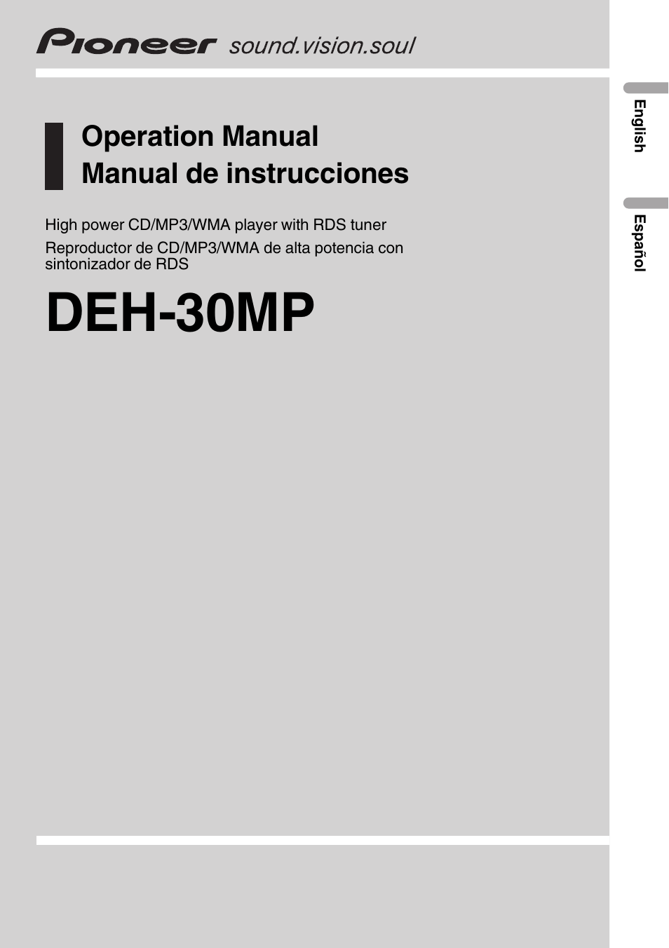 Pioneer DEH-30MP User Manual | 88 pages