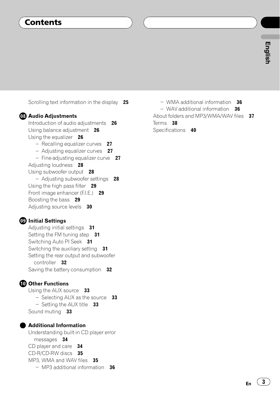 Pioneer DEH-30MP User Manual | Page 3 / 88