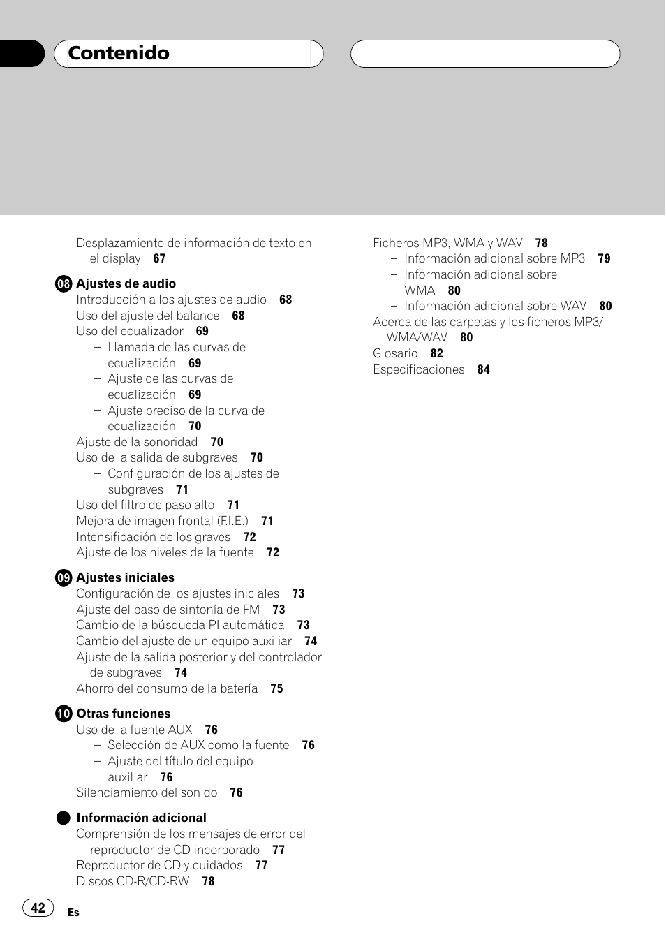 Pioneer DEH-30MP User Manual | Page 42 / 88