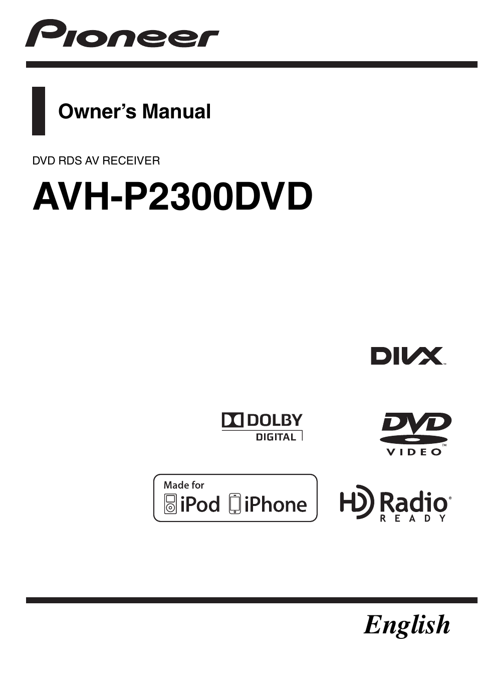 Pioneer AVH-P2300DVD User Manual | 88 pages