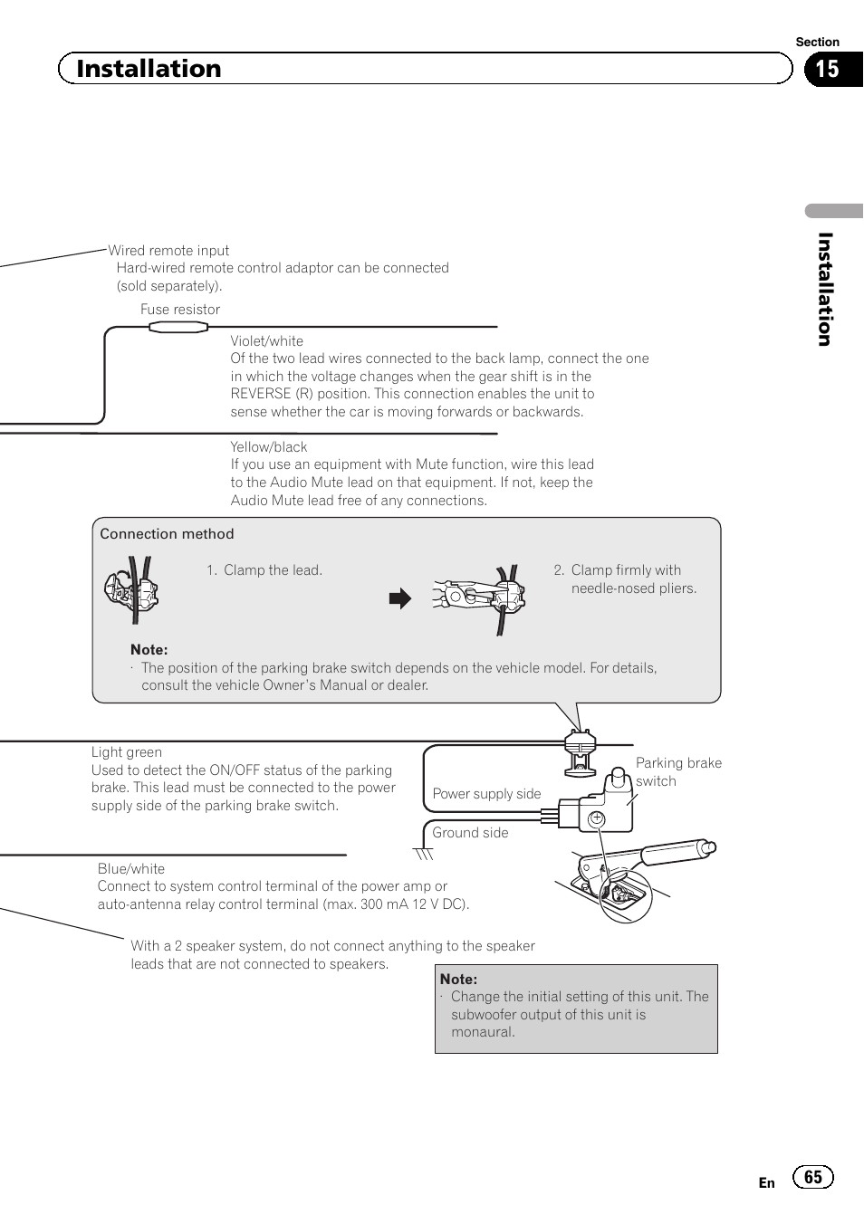 Installation | Pioneer AVH-P2300DVD User Manual | Page 65 / 88