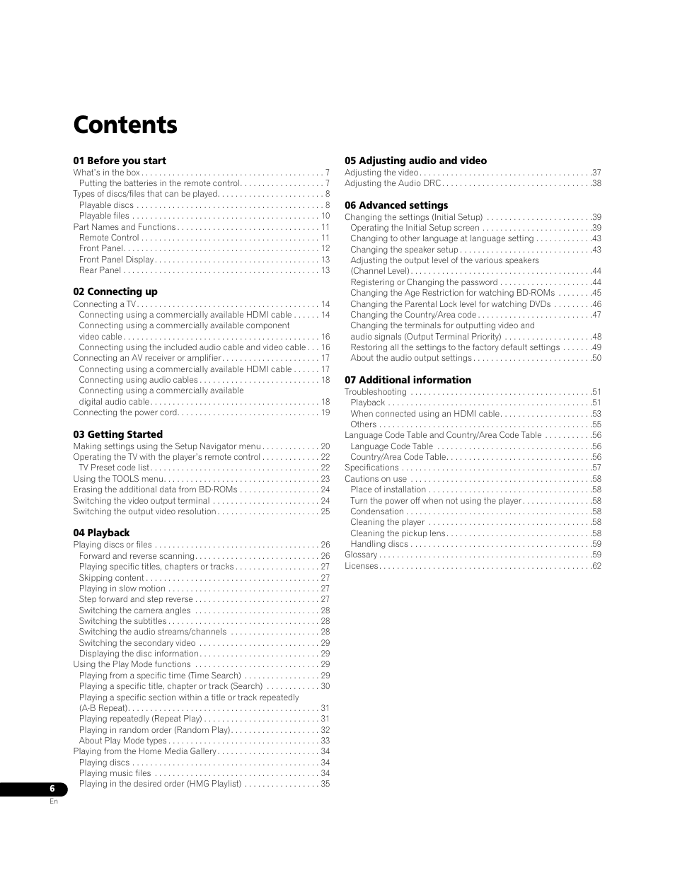 Pioneer BONUS VIEW BDP-51FD User Manual | Page 6 / 72