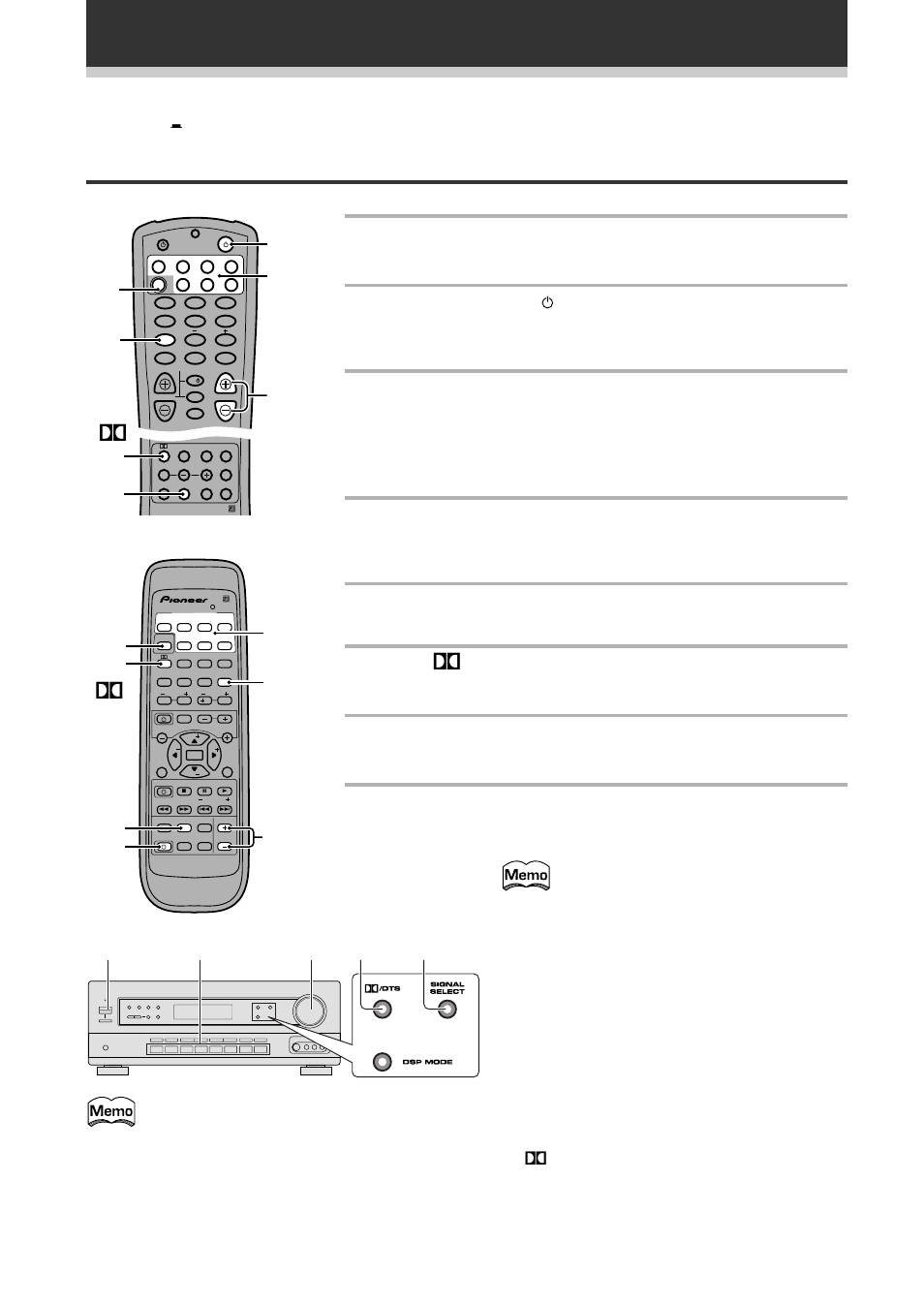 Playing sources with dolby digital or dts sound, 5 press signal select to select digital, 6 press | Sound modes | Pioneer VSX-709RDS User Manual | Page 38 / 68