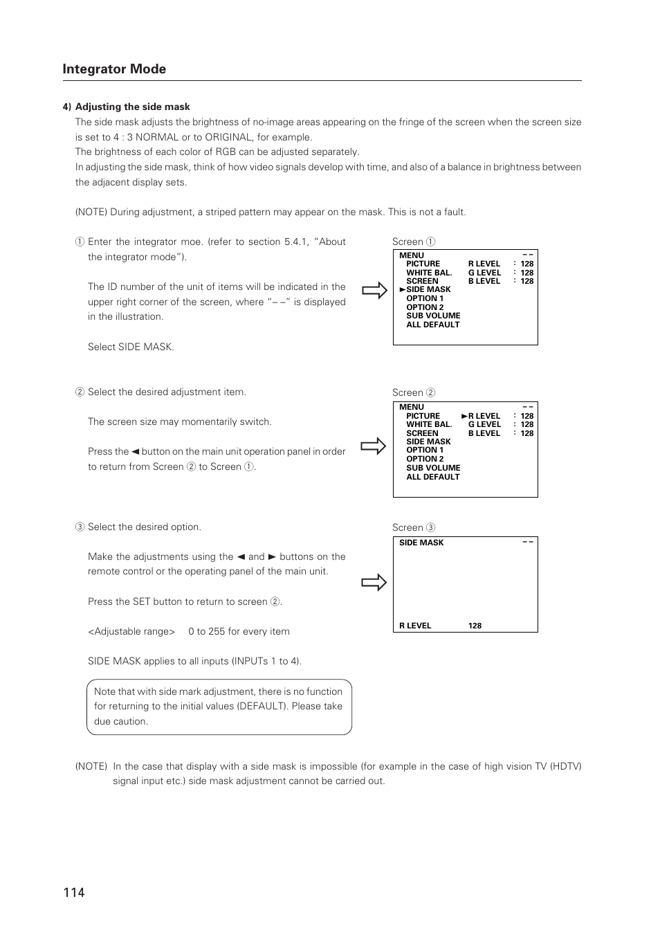 114 integrator mode | Pioneer Plasma Display Monitor 502MX User Manual | Page 114 / 143