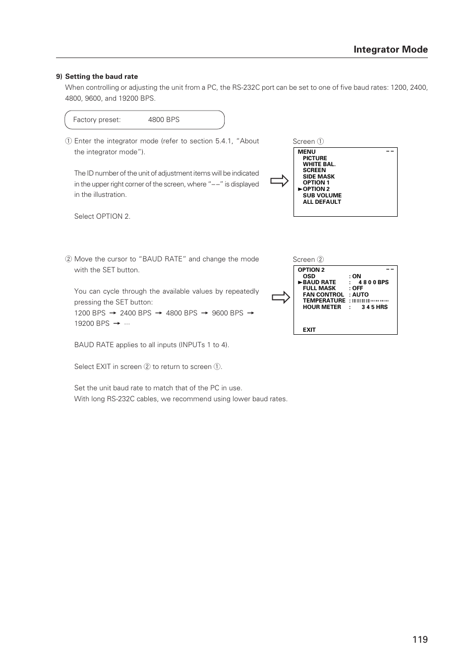 Integrator mode | Pioneer Plasma Display Monitor 502MX User Manual | Page 119 / 143