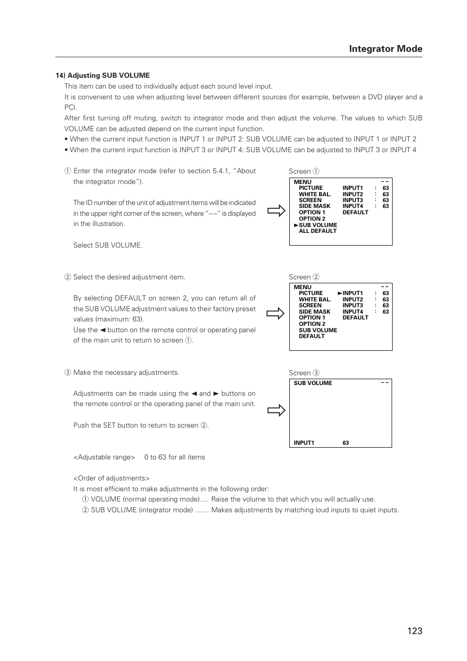 123 integrator mode | Pioneer Plasma Display Monitor 502MX User Manual | Page 123 / 143