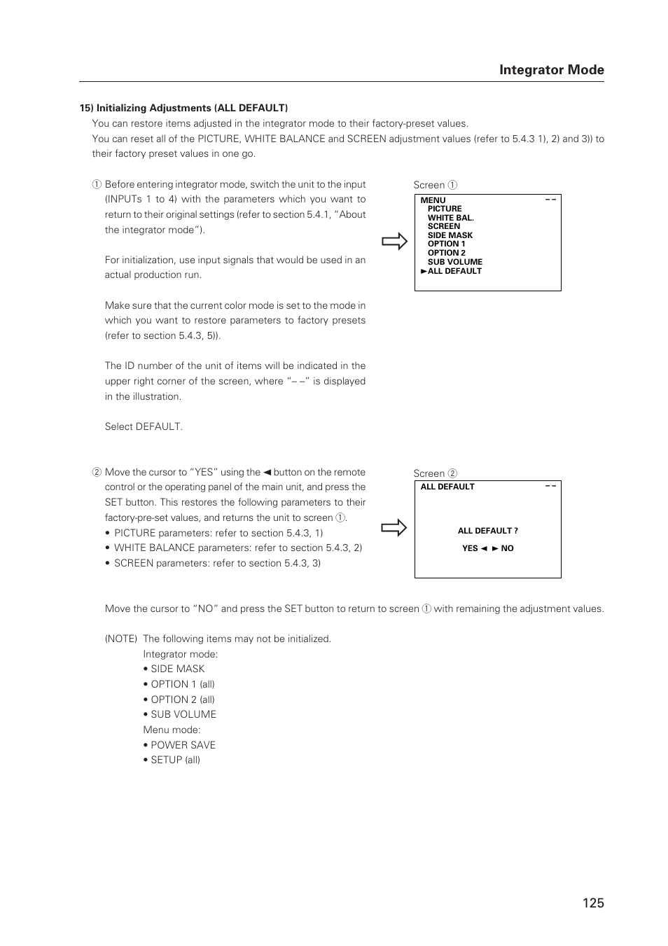 Integrator mode | Pioneer Plasma Display Monitor 502MX User Manual | Page 125 / 143
