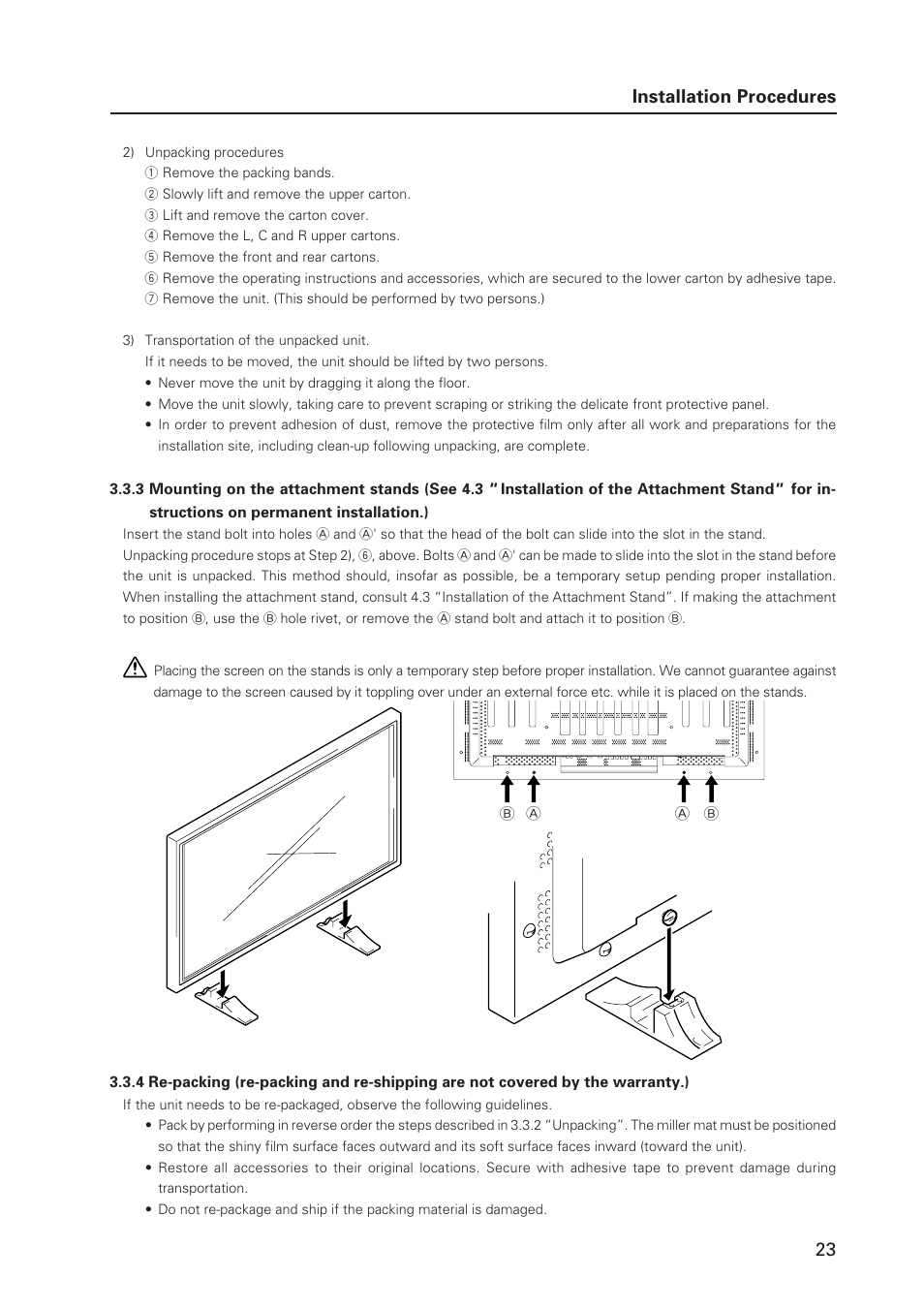 Installation procedures | Pioneer Plasma Display Monitor 502MX User Manual | Page 23 / 143