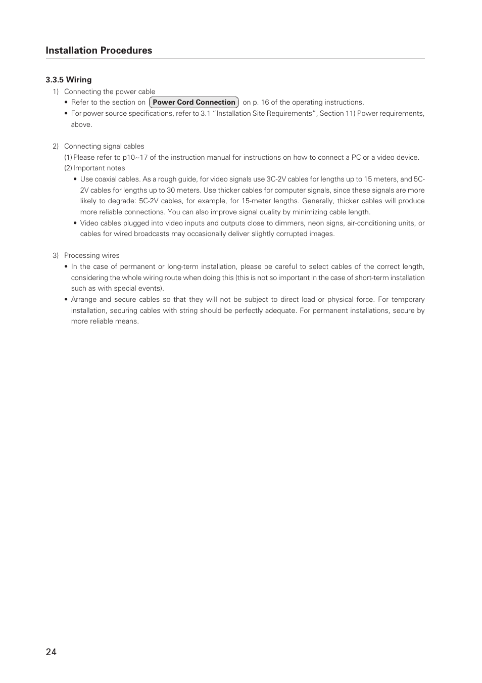 24 installation procedures | Pioneer Plasma Display Monitor 502MX User Manual | Page 24 / 143