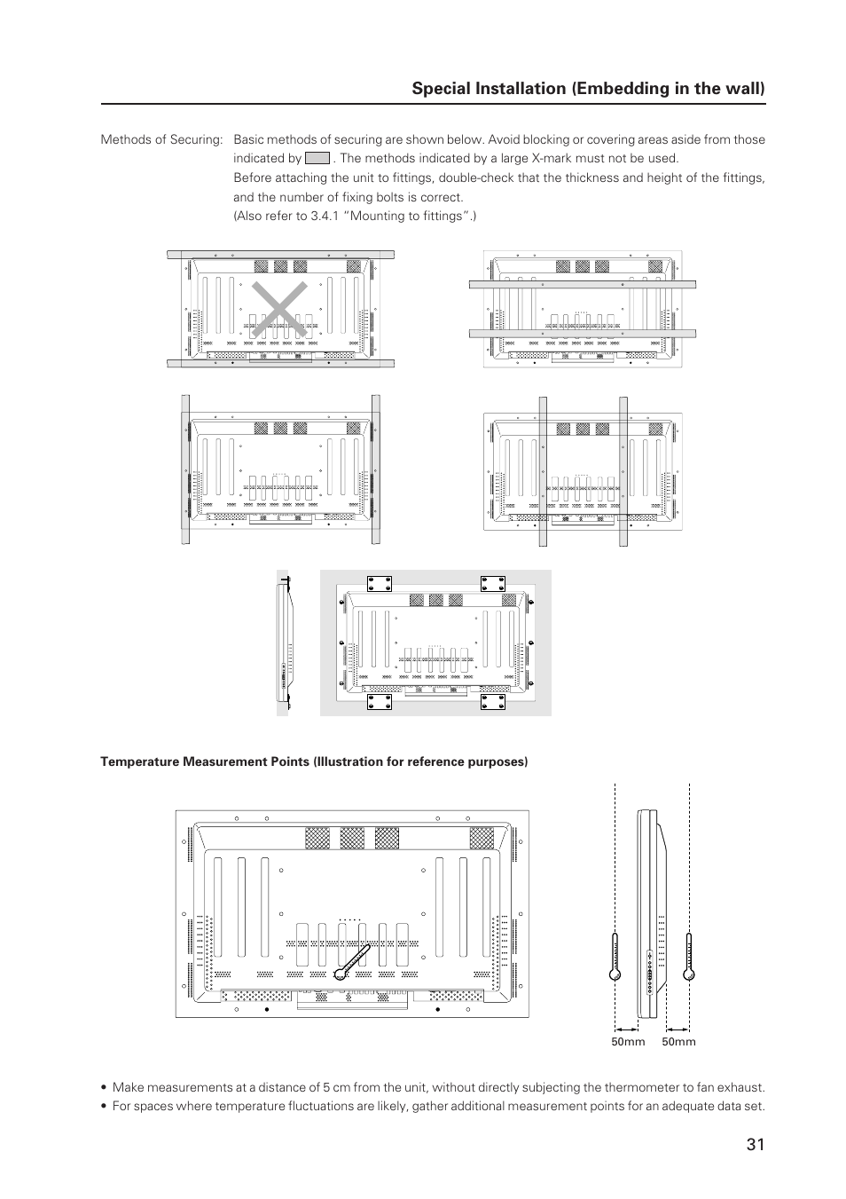 31 special installation (embedding in the wall) | Pioneer Plasma Display Monitor 502MX User Manual | Page 31 / 143