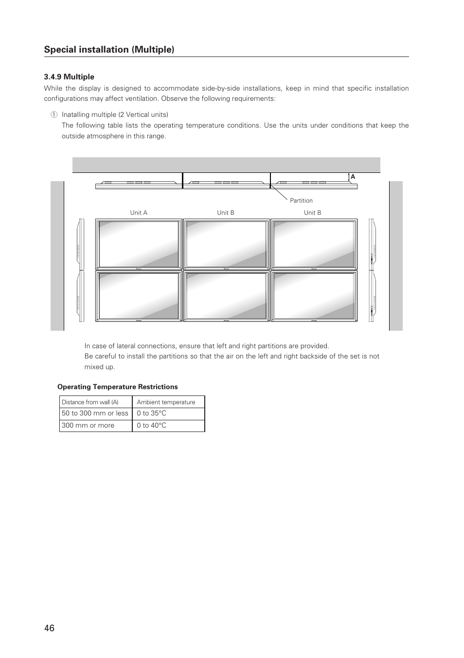 Special installation (multiple) | Pioneer Plasma Display Monitor 502MX User Manual | Page 46 / 143