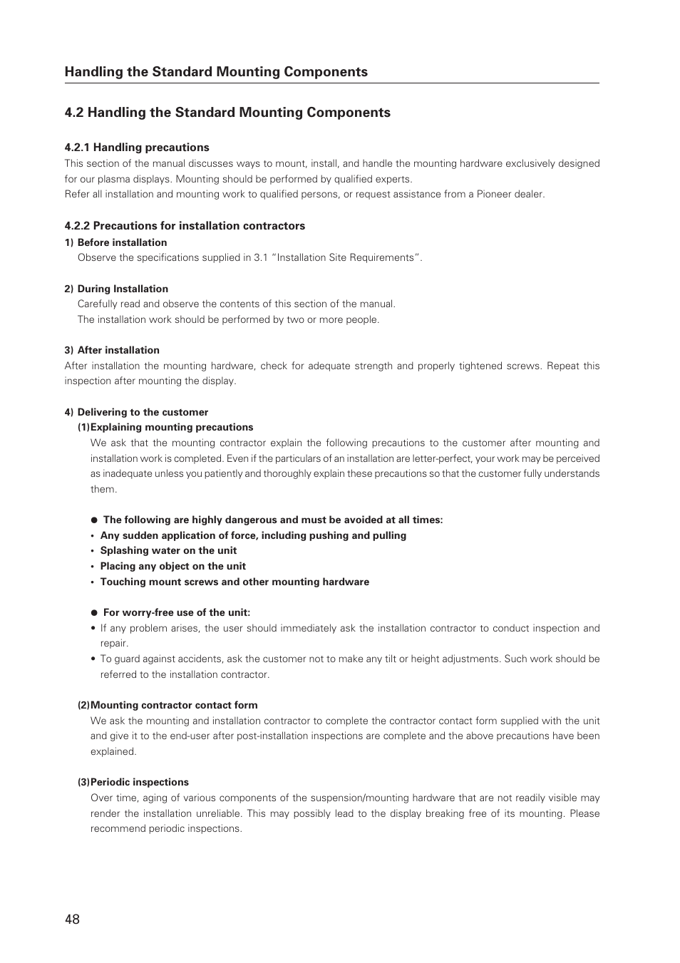 Pioneer Plasma Display Monitor 502MX User Manual | Page 48 / 143