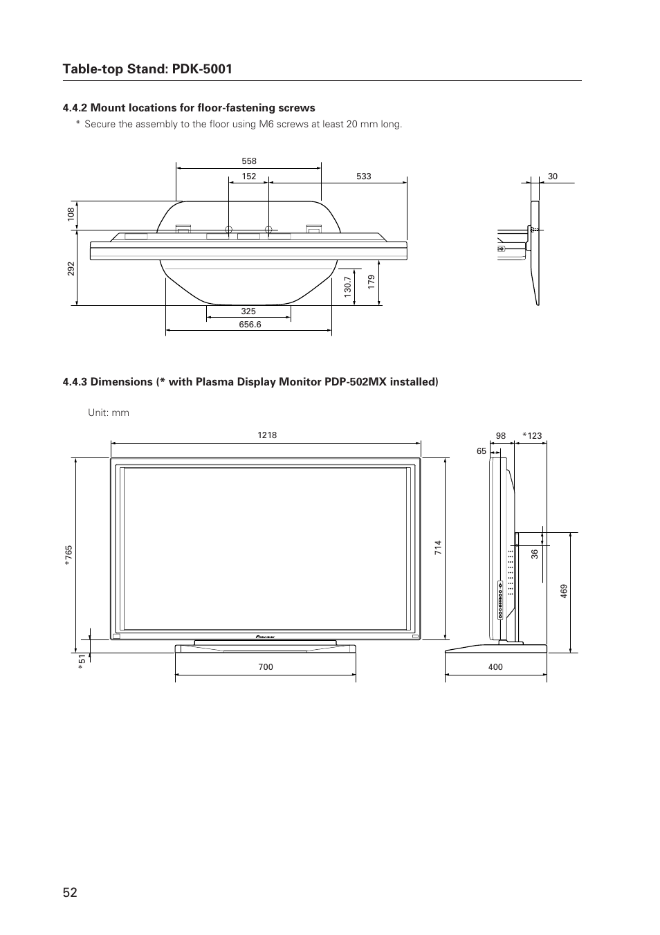 Pioneer Plasma Display Monitor 502MX User Manual | Page 52 / 143