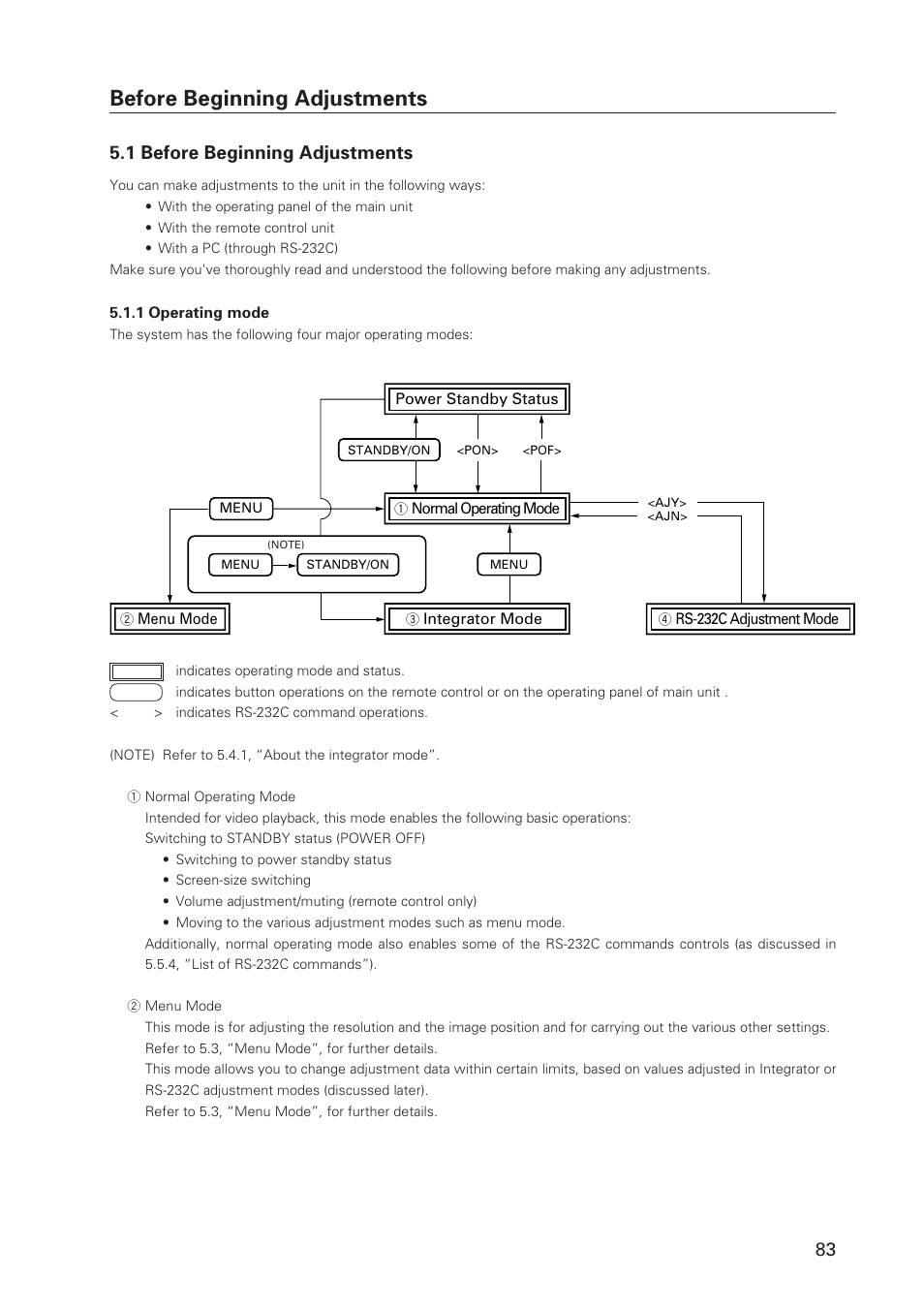 Before beginning adjustments, 1 before beginning adjustments | Pioneer Plasma Display Monitor 502MX User Manual | Page 83 / 143