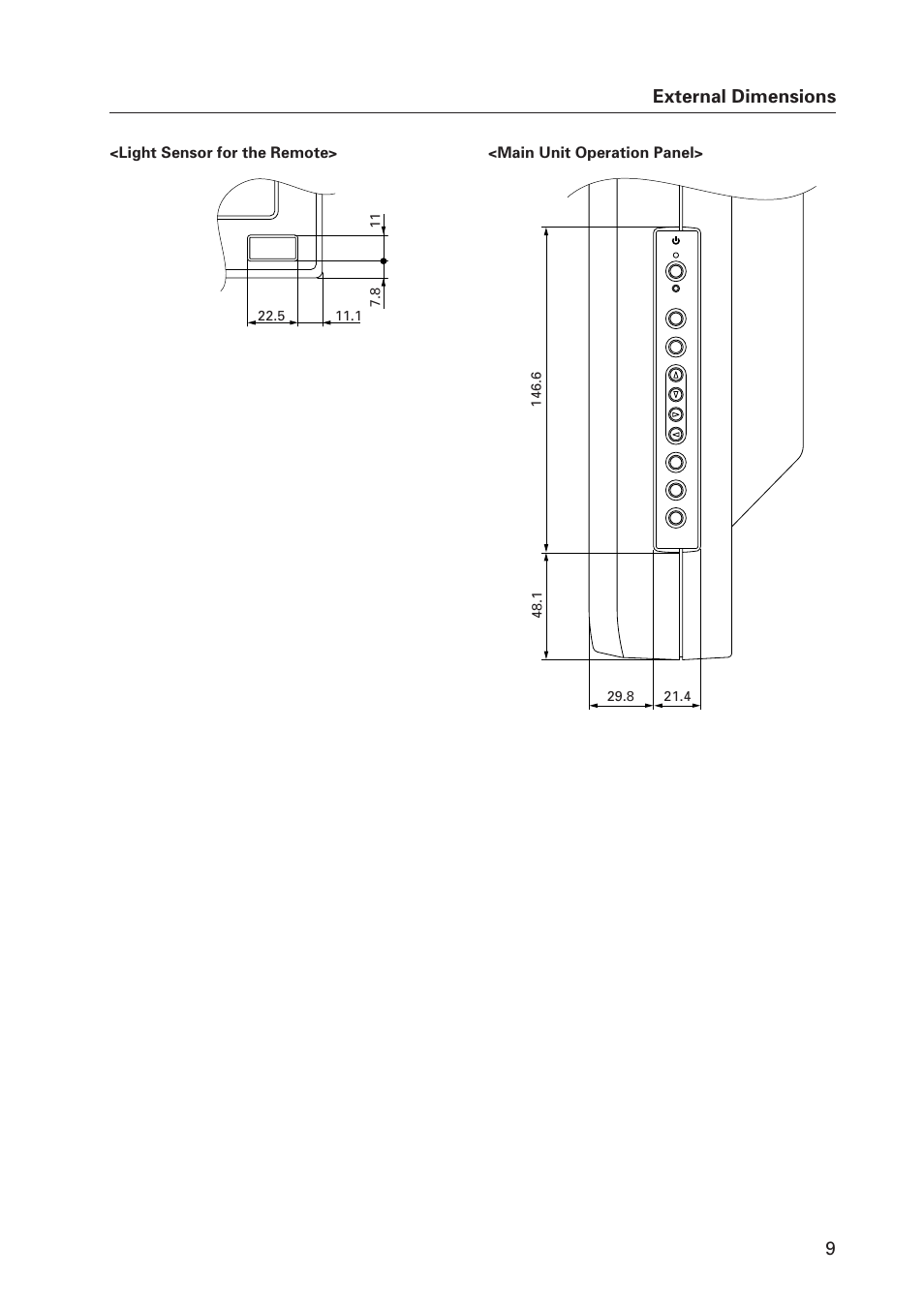 External dimensions | Pioneer Plasma Display Monitor 502MX User Manual | Page 9 / 143