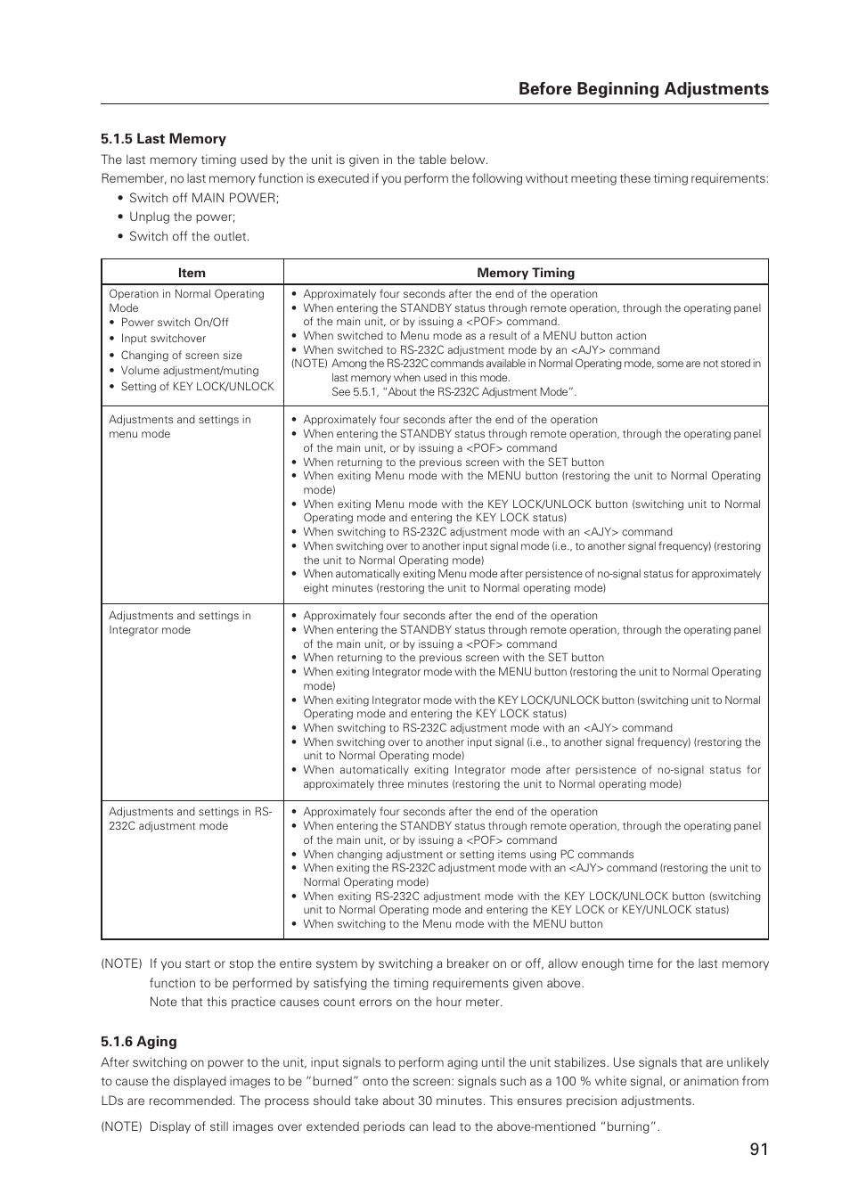 Before beginning adjustments | Pioneer Plasma Display Monitor 502MX User Manual | Page 91 / 143