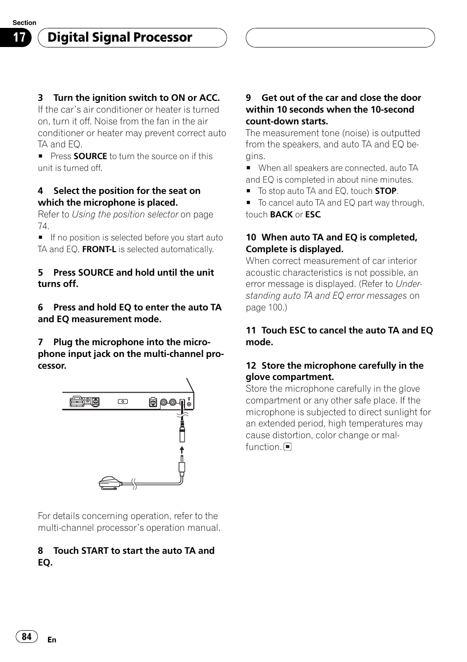 Digitalsignalprocessor | Pioneer AV Receiver/DVD Payer with 6.5 inch Wide Display AVH-P5700DVD User Manual | Page 84 / 114