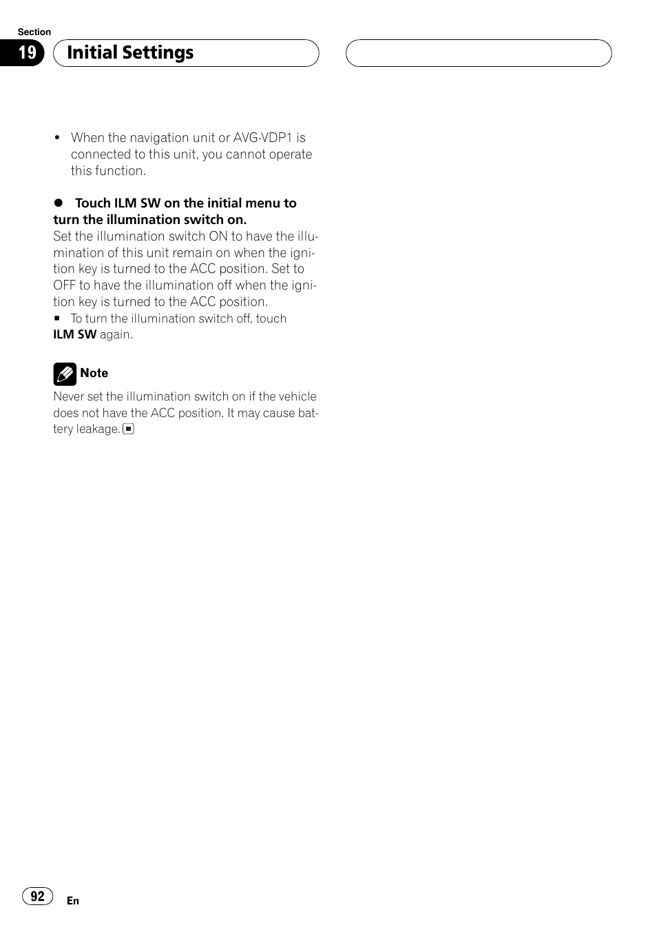 Initialsettings | Pioneer AV Receiver/DVD Payer with 6.5 inch Wide Display AVH-P5700DVD User Manual | Page 92 / 114