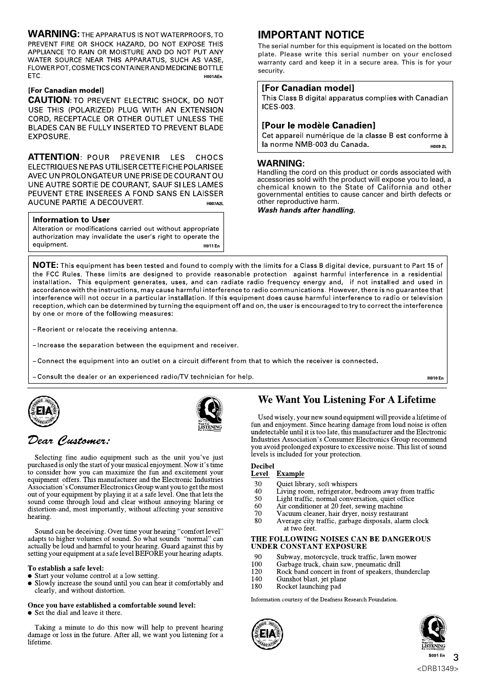 Important notice | Pioneer DJm-909 User Manual | Page 3 / 28