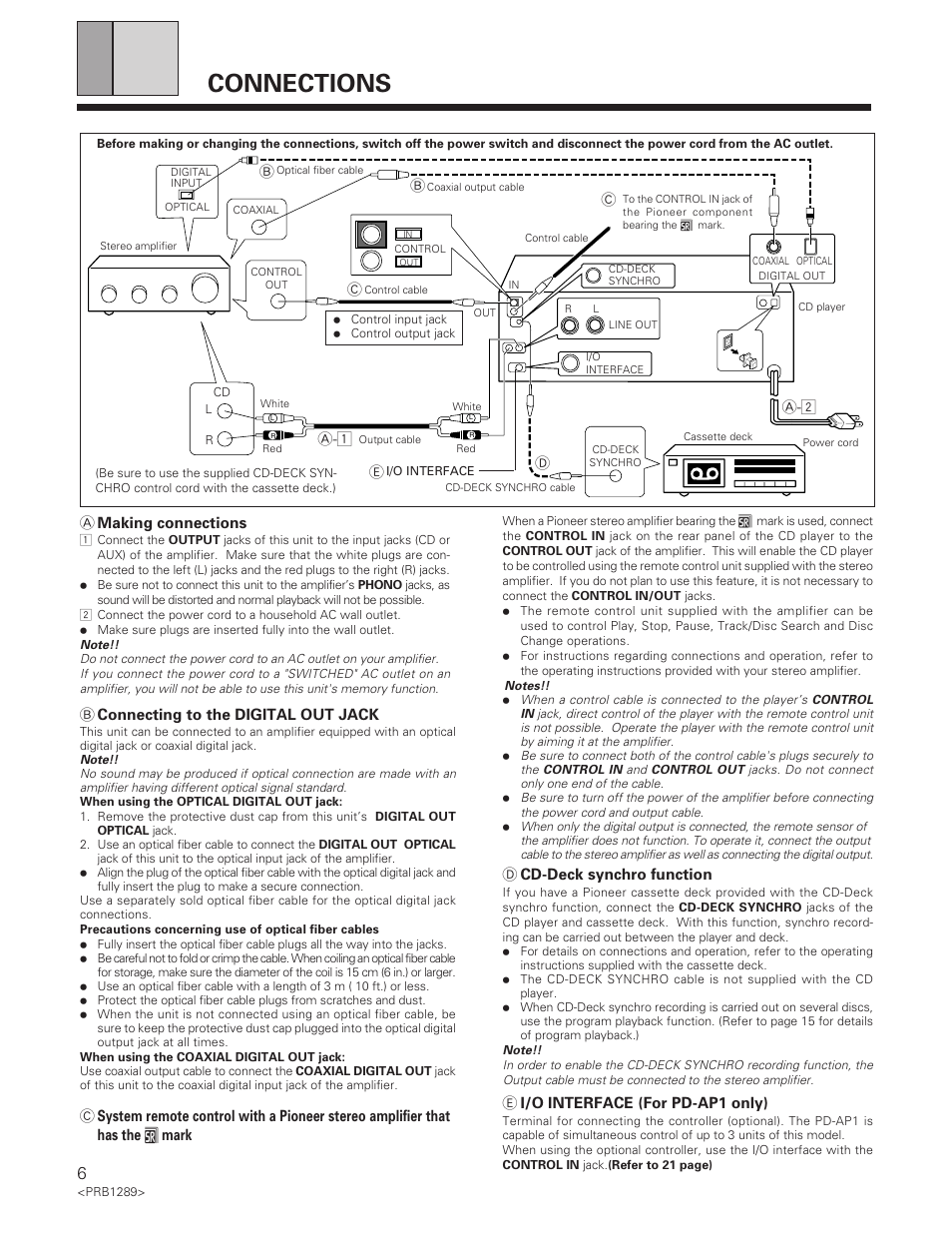 Connections | Pioneer PD-F19PD-F17 User Manual | Page 6 / 24