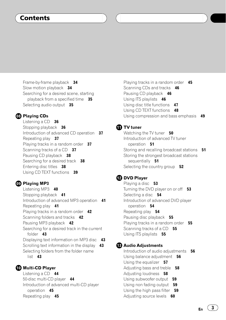Pioneer Super Tuner III D AVH-P6550DVD User Manual | Page 3 / 96