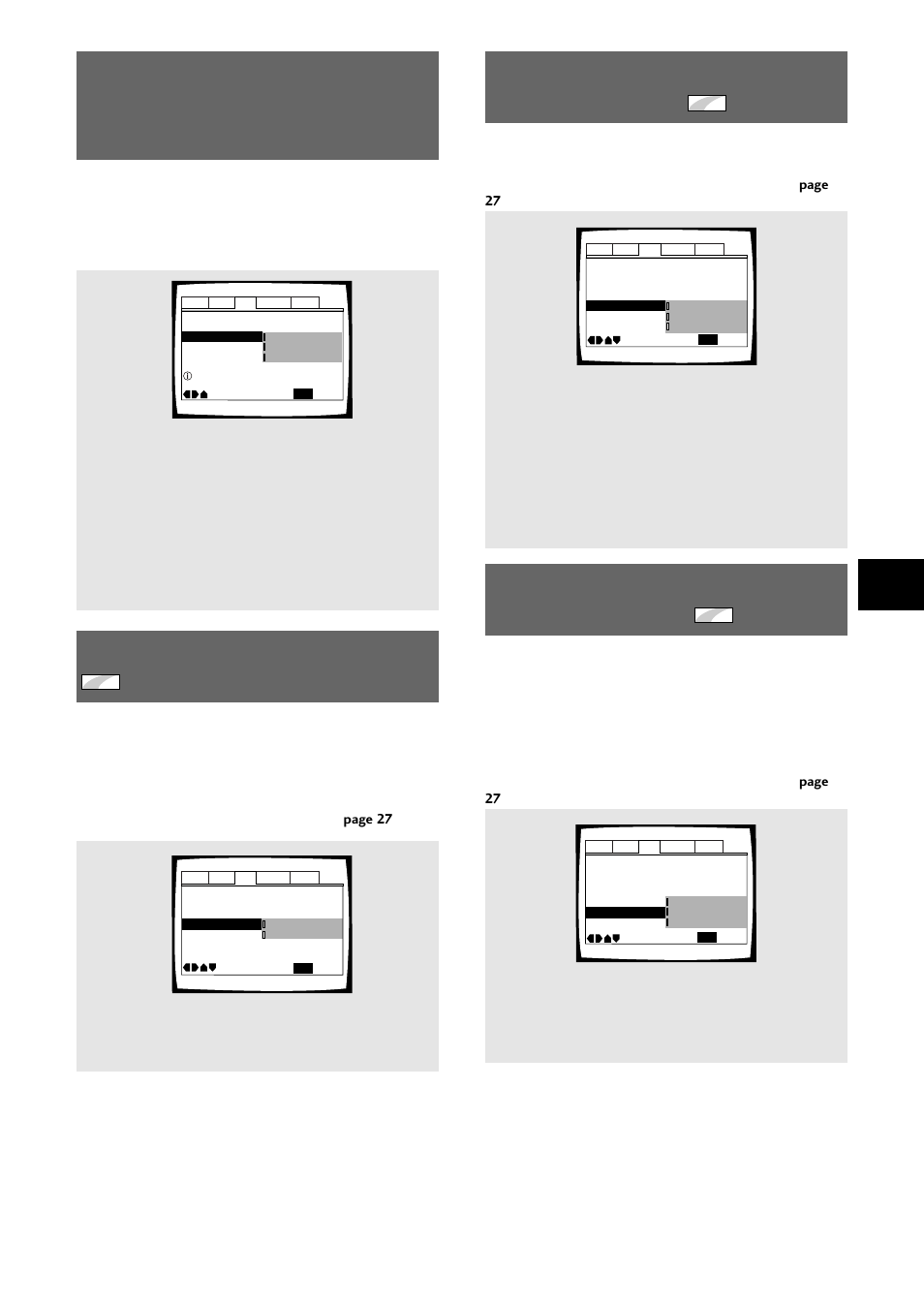 Program content, Switching the s-video output, Display | The on-screen display, Selecting the type of paused image to display, Setting the position of the on-screen display, Adjusting audio and video settings, Dvd/video cd | Pioneer DV-C36 User Manual | Page 35 / 64
