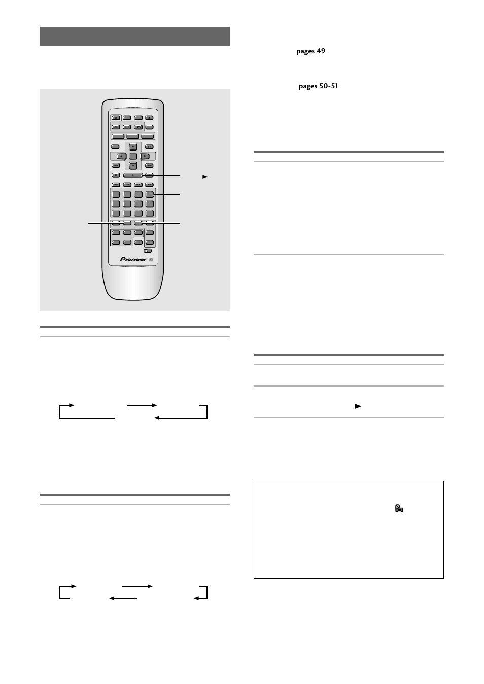 Repeat play, Repeat play options for dvd, Repeat play options for video cd and cd | Return to a specified location on a disc, Dvd/video cd/cd, Press repeat a–b at the desired location | Pioneer DV-C36 User Manual | Page 48 / 64