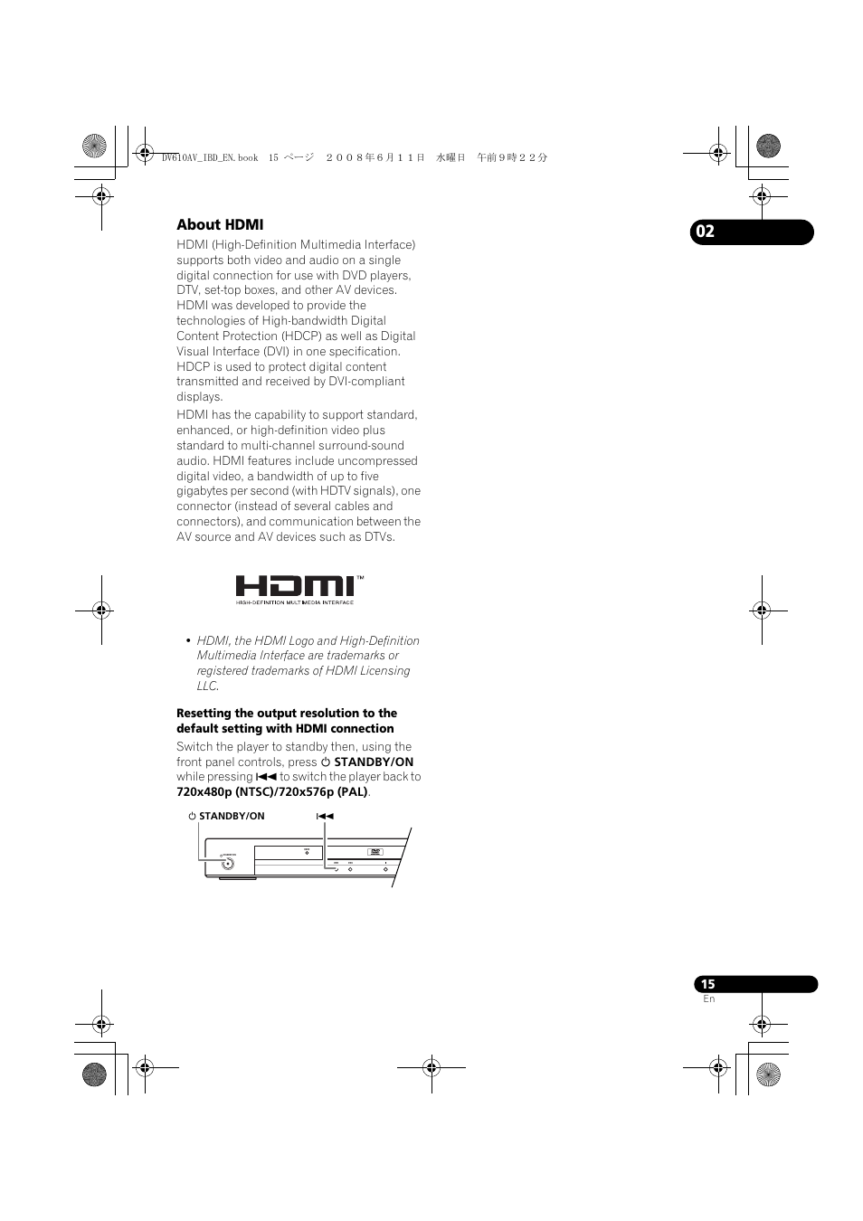 About hdmi | Pioneer DV-610AV-K User Manual | Page 15 / 62