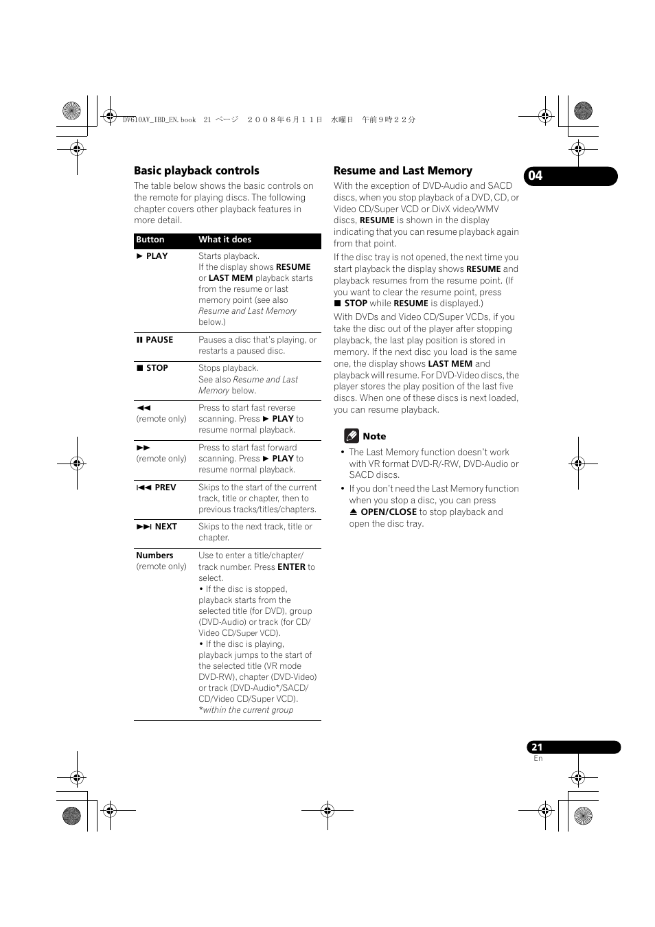 Pioneer DV-610AV-K User Manual | Page 21 / 62