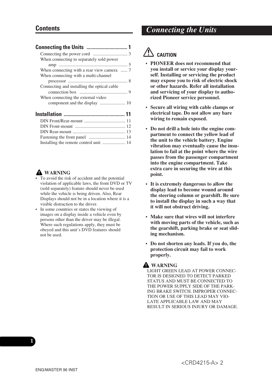 Pioneer Super Tuner III D AVH-P5950DVD User Manual | Page 2 / 44
