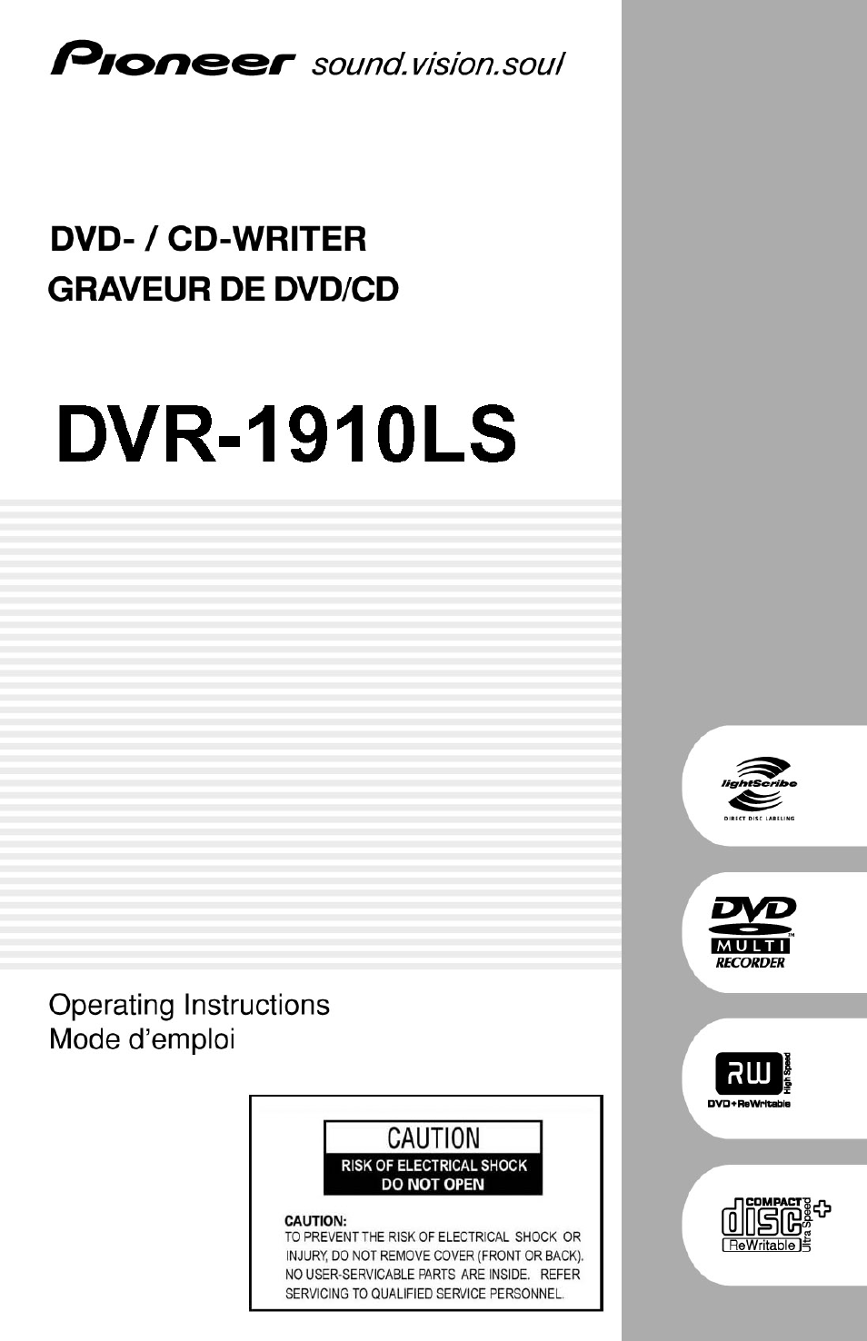 Pioneer DVR1910LS User Manual | 32 pages
