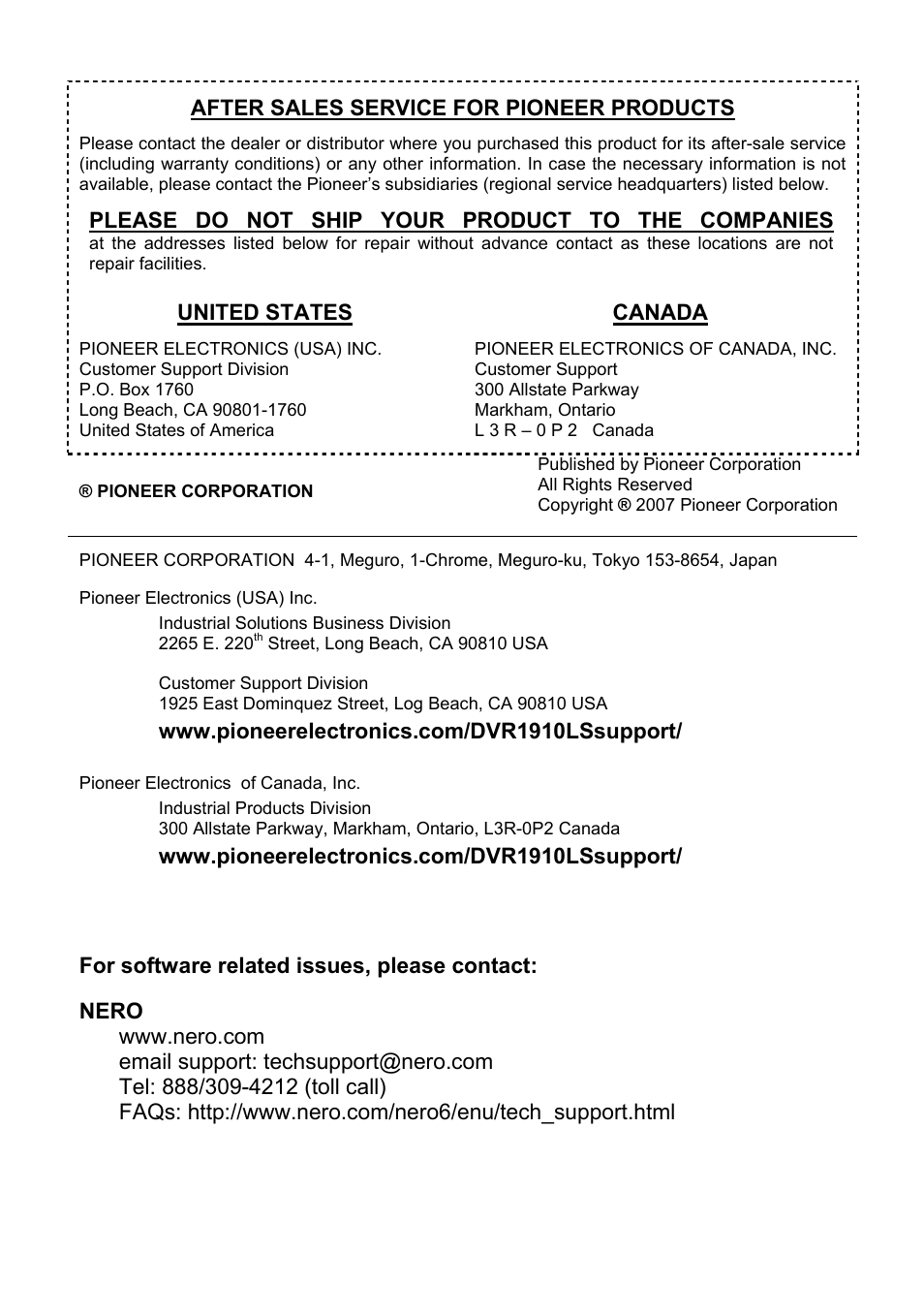 Pioneer DVR1910LS User Manual | Page 32 / 32