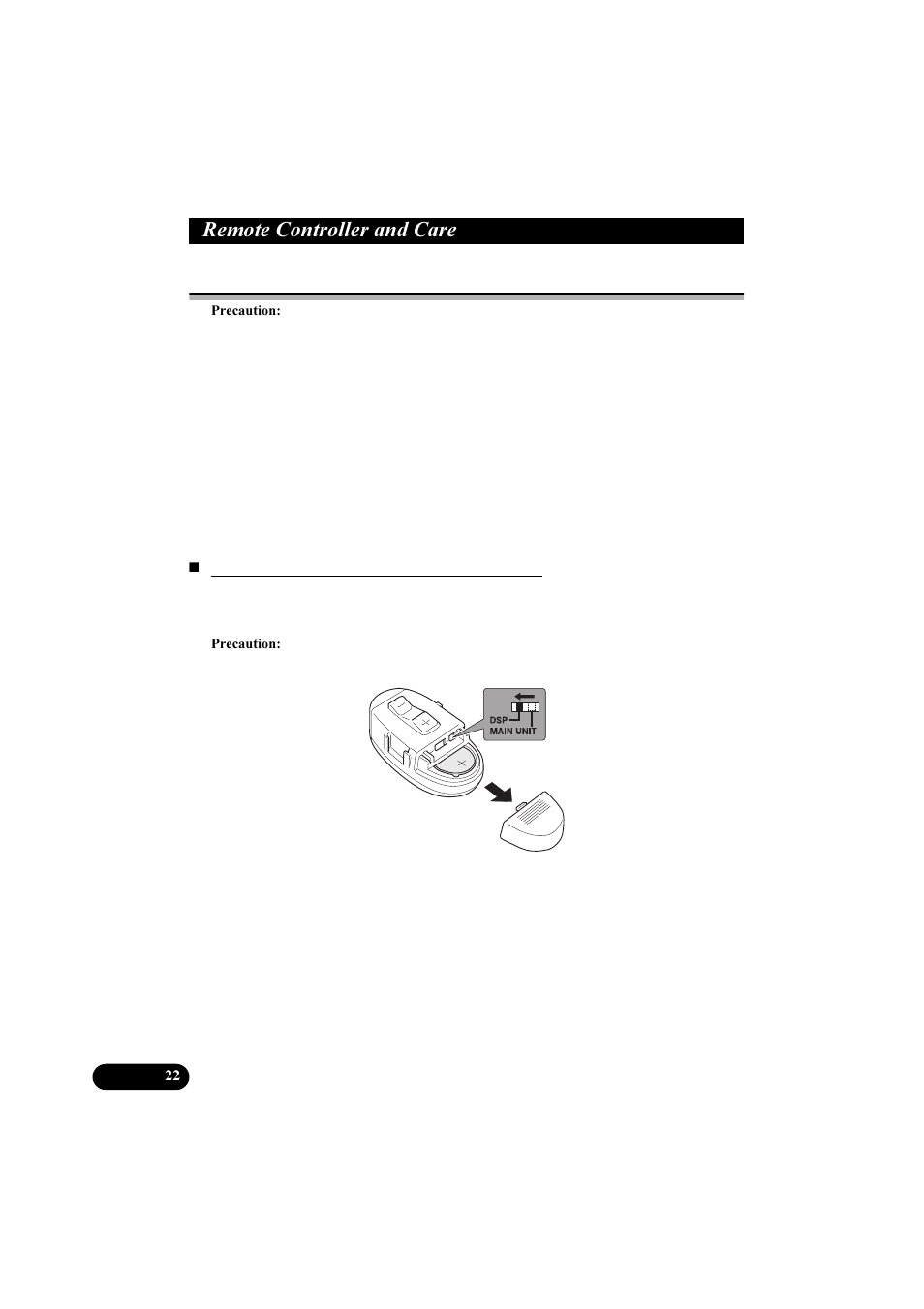 5hprwh &rqwuroohu dqg &duh, Using the steering remote controller | Pioneer DEH-P8100R User Manual | Page 22 / 82