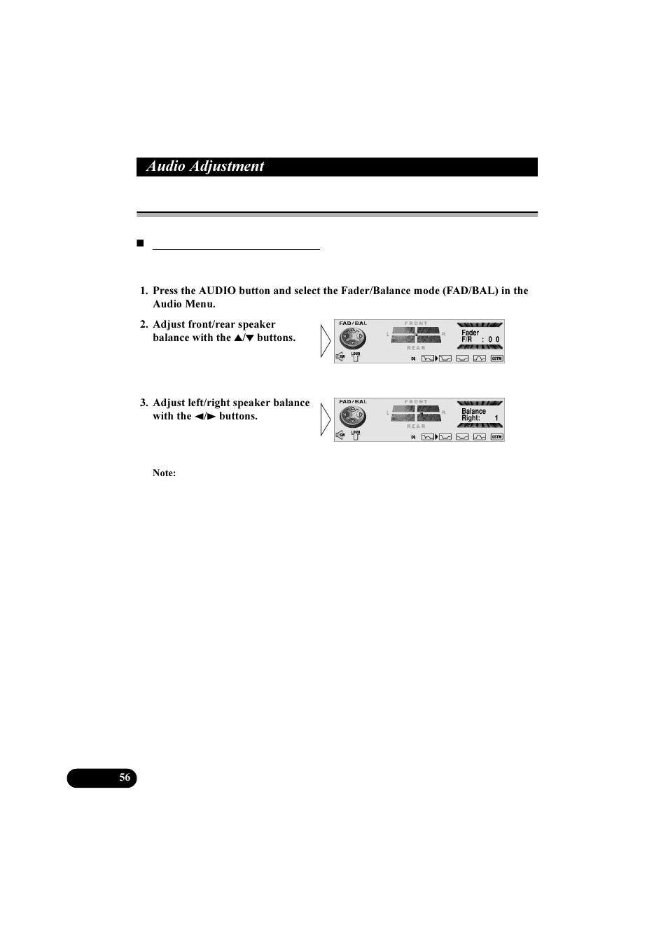 Xglr $gmxvwphqw, Audio menu functions | Pioneer DEH-P8100R User Manual | Page 56 / 82