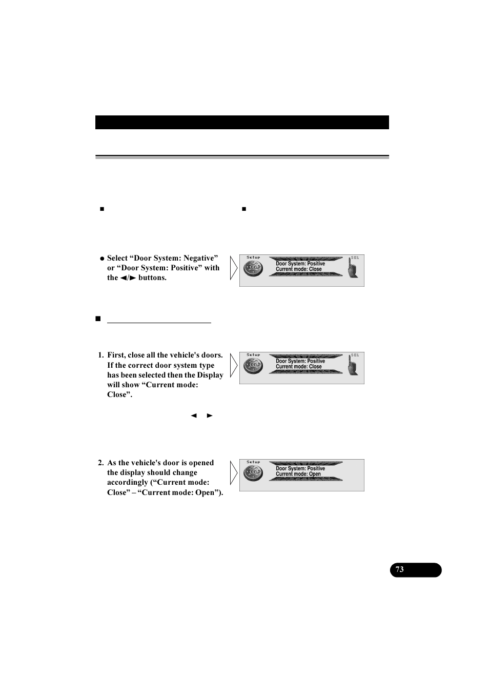Selecting door switching systems | Pioneer DEH-P8100R User Manual | Page 73 / 82