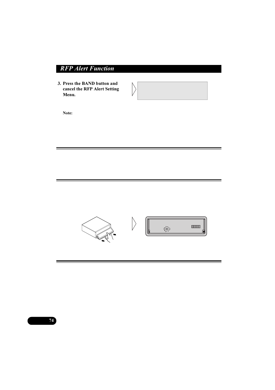 5)3 $ohuw )xqfwlrq, Operation of “rfp alert, Arming alert | Disarming alert | Pioneer DEH-P8100R User Manual | Page 74 / 82