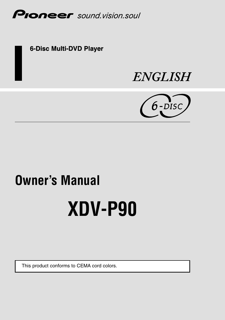 Pioneer XDV-P90 User Manual | 84 pages