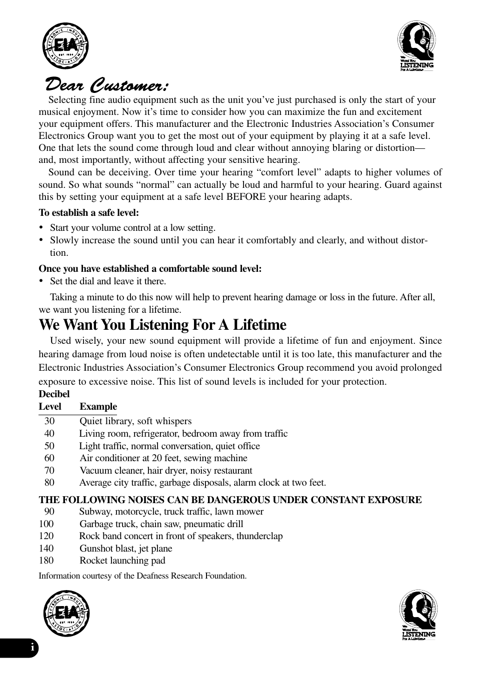 We want you listening for a lifetime | Pioneer XDV-P90 User Manual | Page 2 / 84