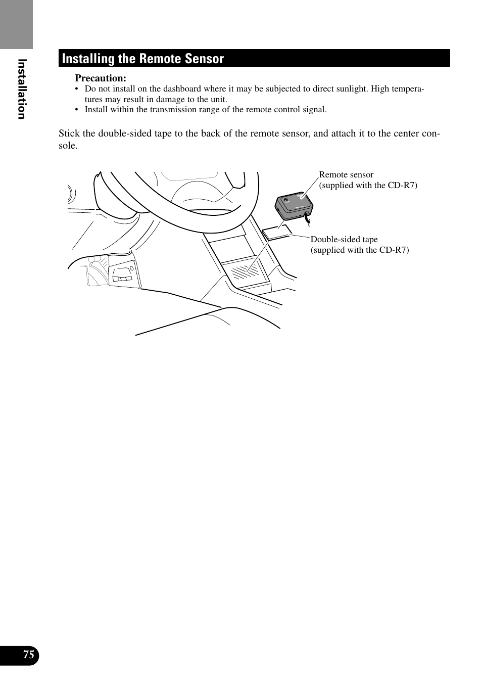 Installing the remote sensor | Pioneer XDV-P90 User Manual | Page 78 / 84