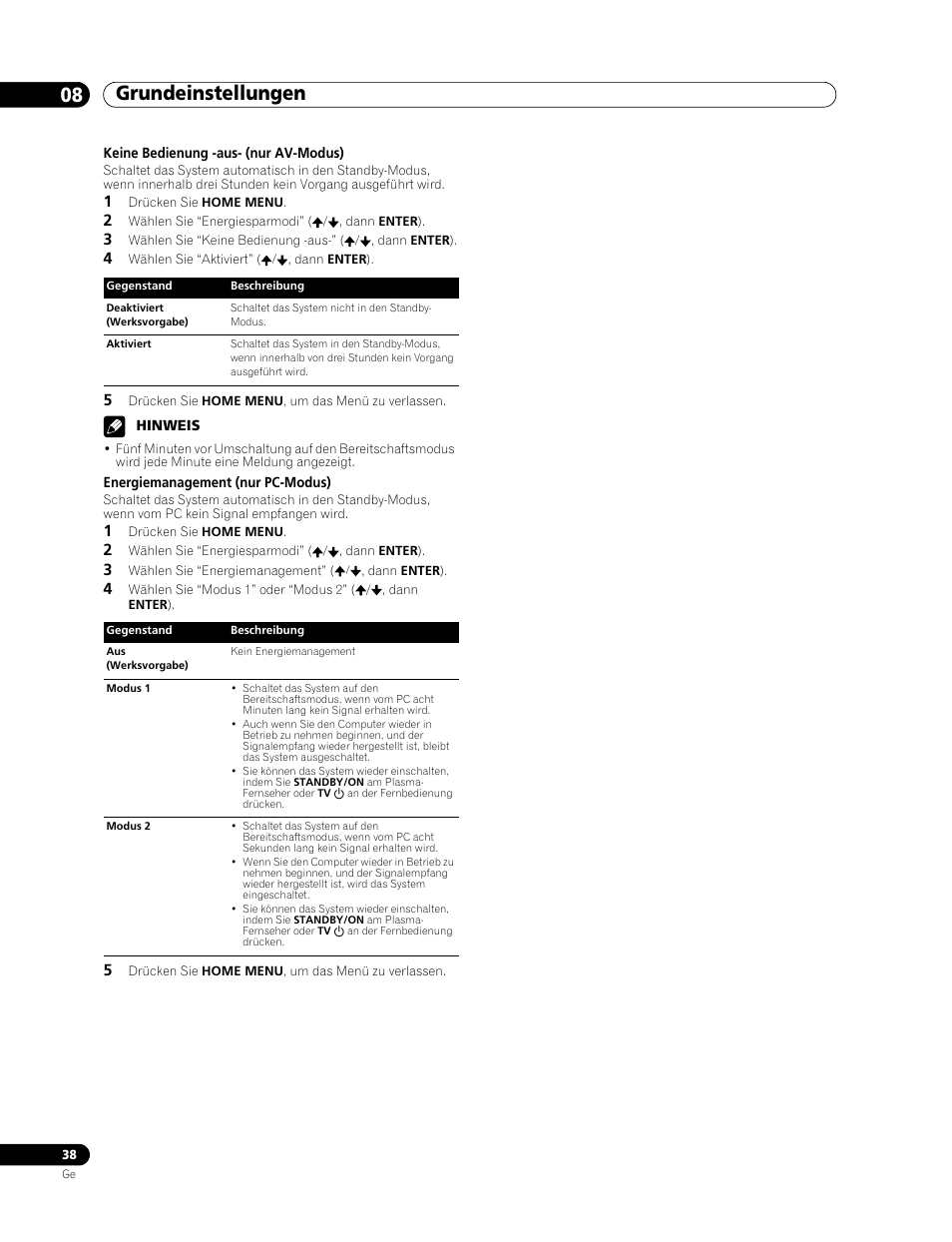 Grundeinstellungen 08 | Pioneer PDP-507XD User Manual | Page 182 / 219