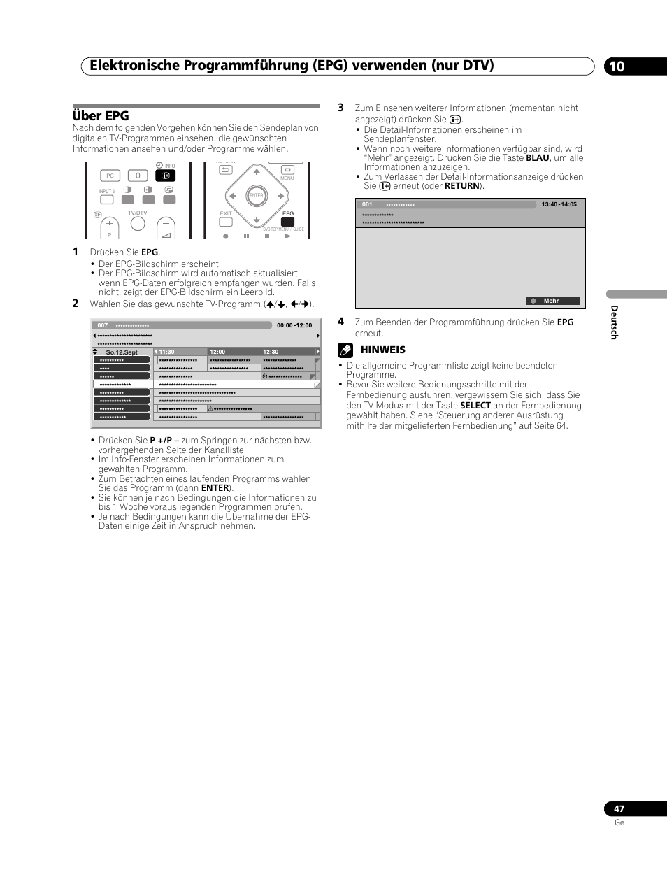 Über epg | Pioneer PDP-507XD User Manual | Page 191 / 219