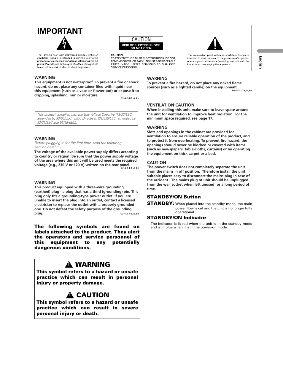 Warning, Caution | Pioneer PDP-507XD User Manual | Page 3 / 219